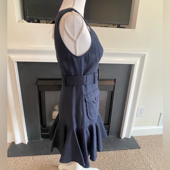 ZIMMERMANN Glassy Safari Belted Fluted Linen Mini Dress - Picture 6 of 8